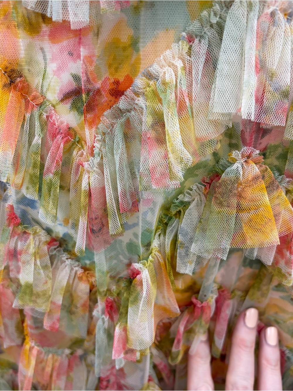 Needle & Thread Pastel Floral Tiered Ruffle Maxi Dress - Size 14 - Picture 4 of 13